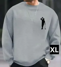 【新品/XLサイズ】ゴルフウェア 長袖 トレーナー スウェット メンズ グレー