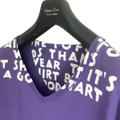 マルタンマルジェラ エイズTシャツ M 2005A/W　青紫×白のサムネイル
