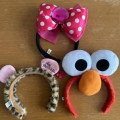 ミニーマウス・エルモ・ピンクパンサー カチューシャセット