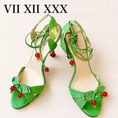 美品　VII XII XXX 本革 レースアップ サンダル さくらんぼ 36
