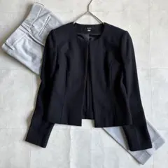 PLST ノーカラーツイードジャケット パンツスーツ セレモニーセットアップ M