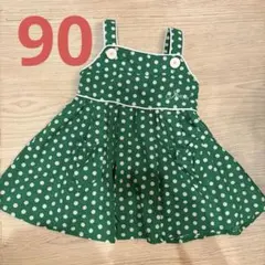 SISTER JENNI ジェニィ ドット 水玉 ワンピース ドレス 90 緑のサムネイル