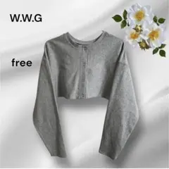 W.W.G グレー クロップド丈 長袖 トップス