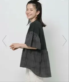 niko and ...チェックコンビフレアTシャツのサムネイル