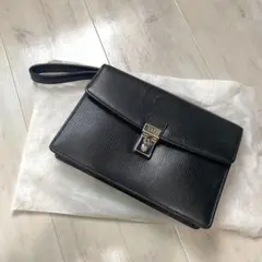 セカンドバック　ダックス　レザー　ブラック　DAKS