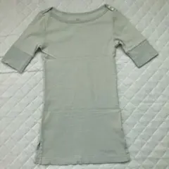 GAP 5分袖 ワッフルカットソー ライトグリーン XS