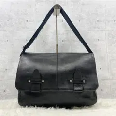 TOD’S トッズ　黒 レザー ショルダーバッグ　メッセンジャー　A4のサムネイル