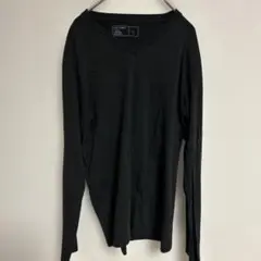 GU Vネック 長袖カットソー ブラック Lのサムネイル