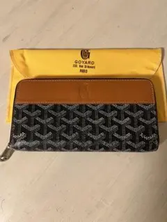 【ジャンク品】Goyard 長財布 ブラック/ブラウン