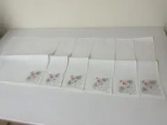 花柄刺繍 テーブルナプキン6枚