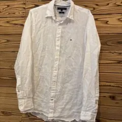 美品　TOMMY HILFIGER リネン　シャツ 長袖　通気性　襟付　Yシャツ