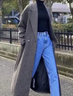 zara ロングコート　チェック 千鳥柄 Mサイズ