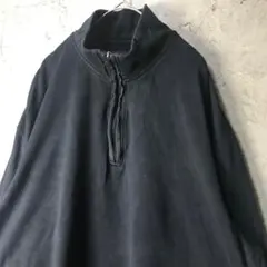 A3742古着　スウェット　ブラック　ハーフジップ　90s Y2K