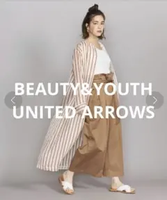 BY シアーストライプバンドカラーワンピース　ユナイテッドアローズ