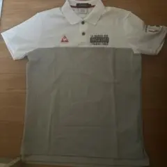 試着のみle coq sportif ゴルフ ポロシャツ LL ホワイト/グレー