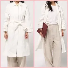 マウジー ステンカラーコート 白 M