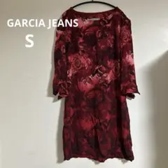 GARCIA JEANS 【S】手書き風サイン　花柄チュニック おしゃれ着