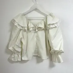 ワンアフターアナザーナイスクラップ　レース　フリル　ブラウス　アイボリー