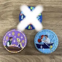 ディズニー刺繍缶バッジ　 ラプンツェル・アリエル2個セット