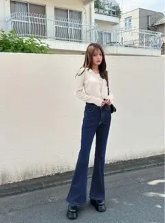 グレイル　ハイウェストフレアデニム