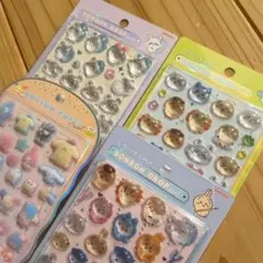 ちいかわ　ボンボンドロップシール・サンリオ　コットンパフィーシール　4枚セット