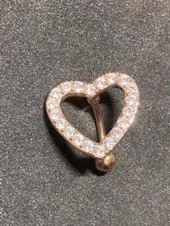ピンクゴールド 14G 逆さ ヘソピアス ボディピアス ハート