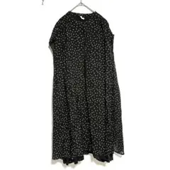 Cloud nine クラウドナイン 黒 花柄 ノースリーブ ワンピース　MLのサムネイル