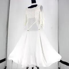 【社交ダンス衣装】ホワイト prima boutique ワンピース ドレス 白 社交ダンス衣装】ホワイト prima boutique プリマブティック