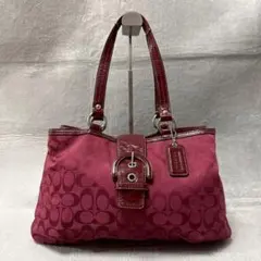 極美品】COACH コーチ ソーホー ハンドバッグ スエード ピンク 7078