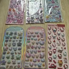 コットンパフィ　レオパード　キティ　はぴだんぶい　　　 　シール　まとめ売り