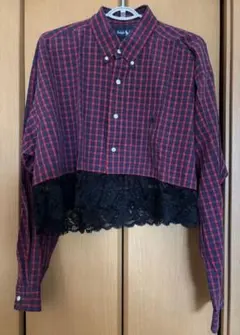 Ralph Lauren リメイクチェックシャツ レース切替のサムネイル