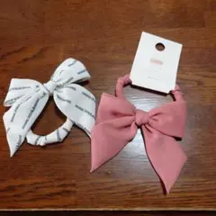ヘアゴム リボン　2色セット（新品1つ）