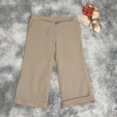 courreges クレージュ（M）ストレートパンツ ウール混 クロップド丈