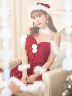 Sugar JEWELS ツイードフレアミニドレス サンタコスプレ