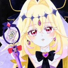 名探偵プリキュア キュアアルカナ・シャドウ ファンアート 手描き