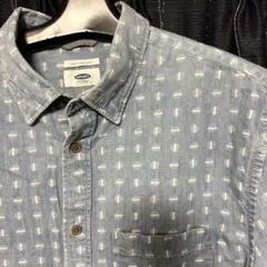 OLD NAVY 総柄 半袖シャツ デニム調 Lのサムネイル