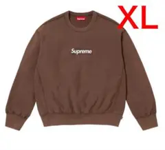 Supreme Washed Box Logo Crewneck Brown