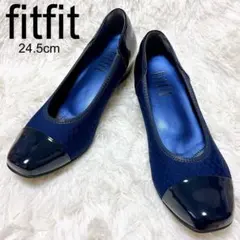 fitfit 撥水ウェッジパンプス 24.5cm 紺 コンフォートシューズのサムネイル