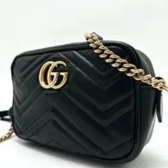 グッチ GGマーモント ショルダーバッグ ブラック レディース 斜めがけ ロゴ