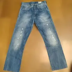 【希少】G-STAR RAW 3301 クラッシュ加工 ストレートデニム W29