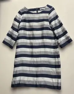BEAUTY&YOUTH ボーダーワンピース 七分袖のサムネイル