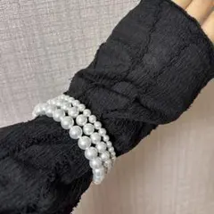 3連パールブレスレット