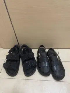 ZARA サンダル　ツイードストーン　グルカ