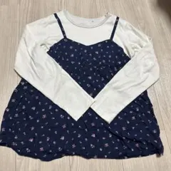 花柄キャミソール重ね着長袖カットソー