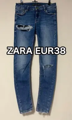 ZARA ダメージ スキニーデニム EUR38 クラッシュ Y2K グランジ