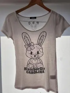 HbG 半袖Tシャツ ホワイト ウサギプリントのサムネイル