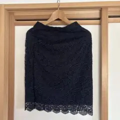 UNIQLO ネイビー　レース タイトスカート M
