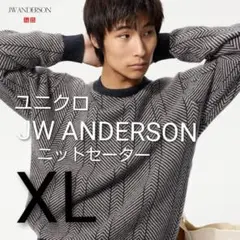 ユニクロ JW ANDERSON ヘリンボーン柄 ニットセーター XL