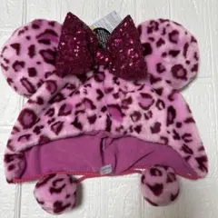 新品　未使用　ディズニー　ファンキャップ　レオパード　ピンク　ミニー　ヒョウ柄