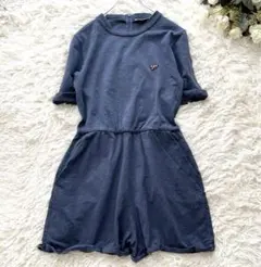 【希少✨】メゾンキツネ オールインワン サロペット キツネワッペン ネイビー S